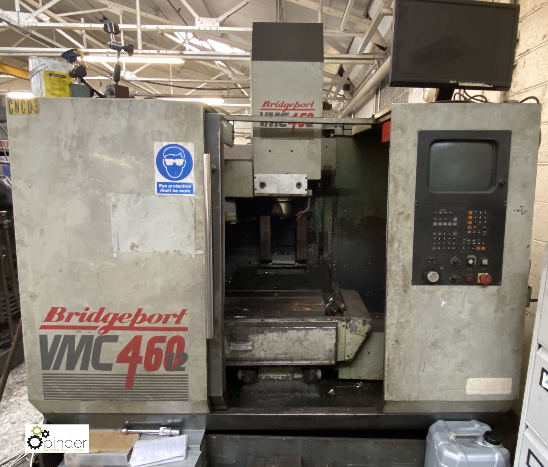 Bridgeport VMC 460/12 Vertical Machining Centre, year 1993, serial number 25075, with Heidenhain TNC - Image 2 of 10