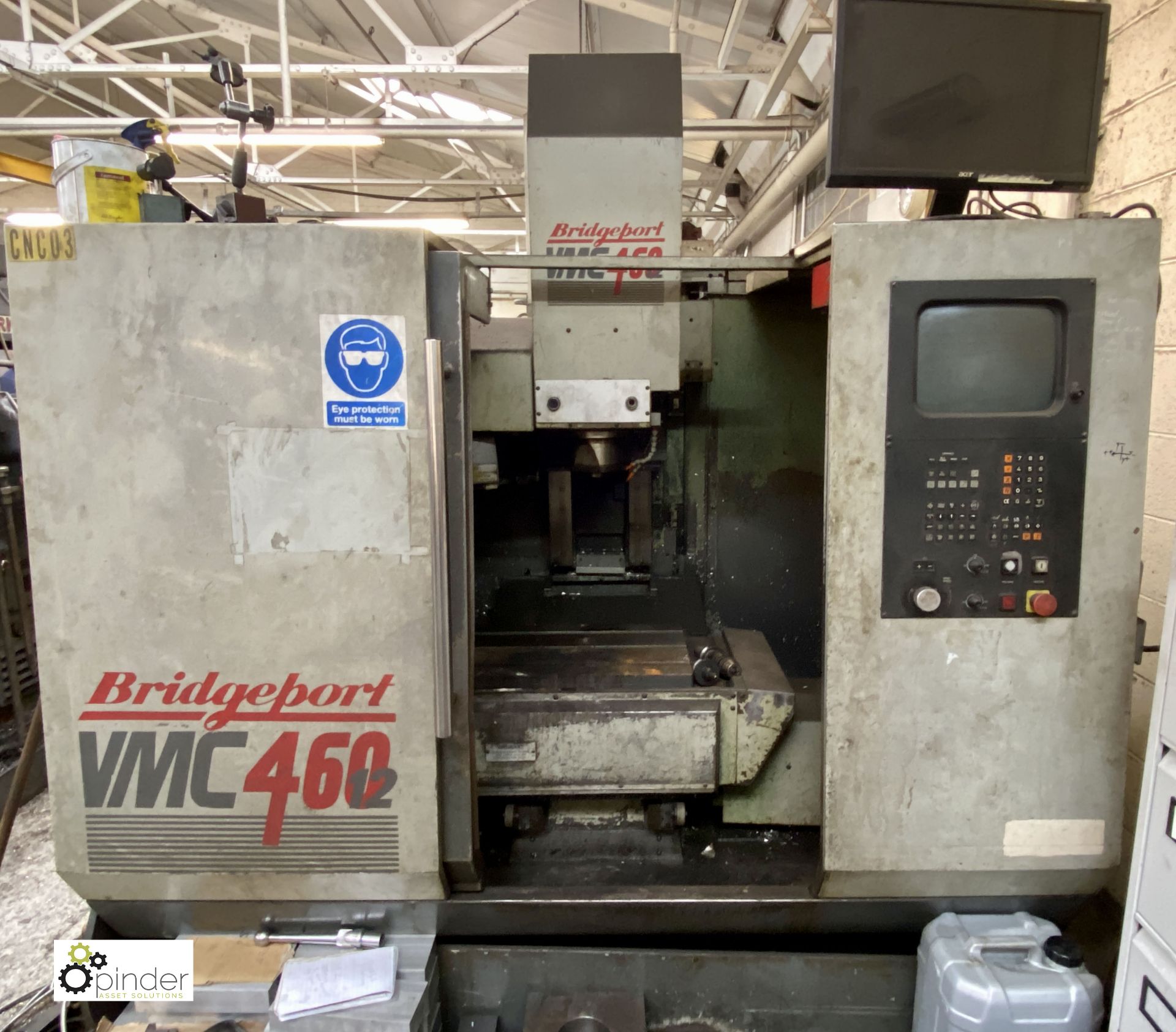 Bridgeport VMC 460/12 Vertical Machining Centre, year 1993, serial number 25075, with Heidenhain TNC