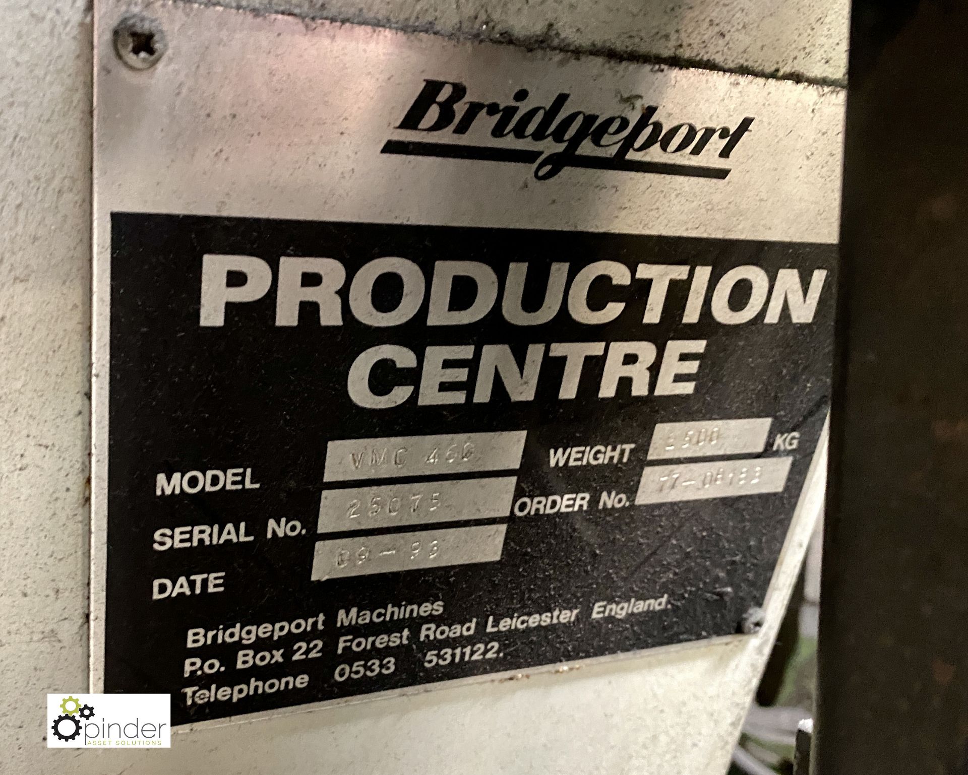 Bridgeport VMC 460/12 Vertical Machining Centre, year 1993, serial number 25075, with Heidenhain TNC - Image 6 of 10