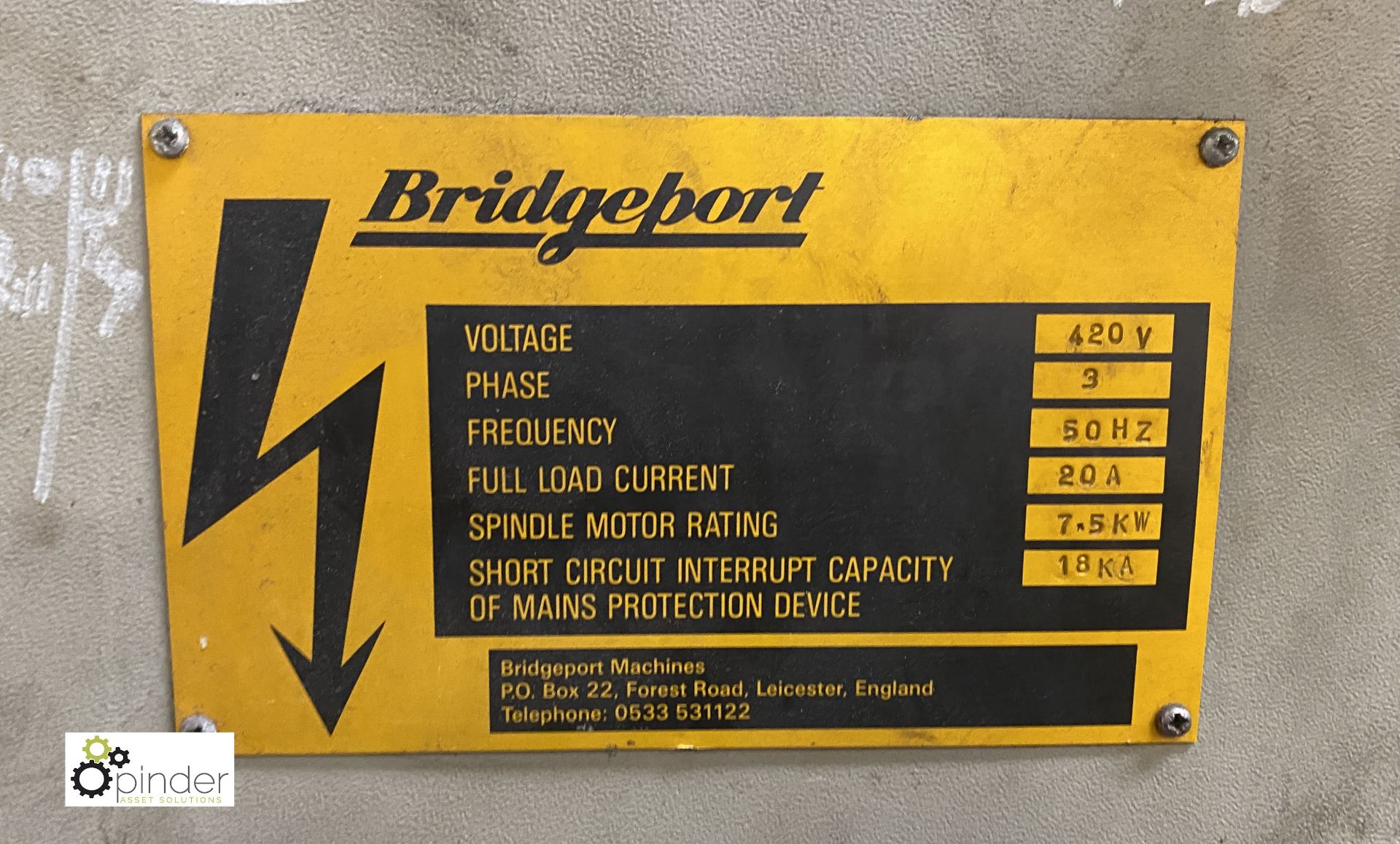 Bridgeport VMC 460/12 Vertical Machining Centre, year 1993, serial number 25075, with Heidenhain TNC - Image 8 of 10