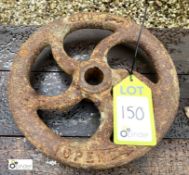 Cast iron Machine Hand Wheel, 310mm diameter (LOCATION: Todwick, Sheffield)