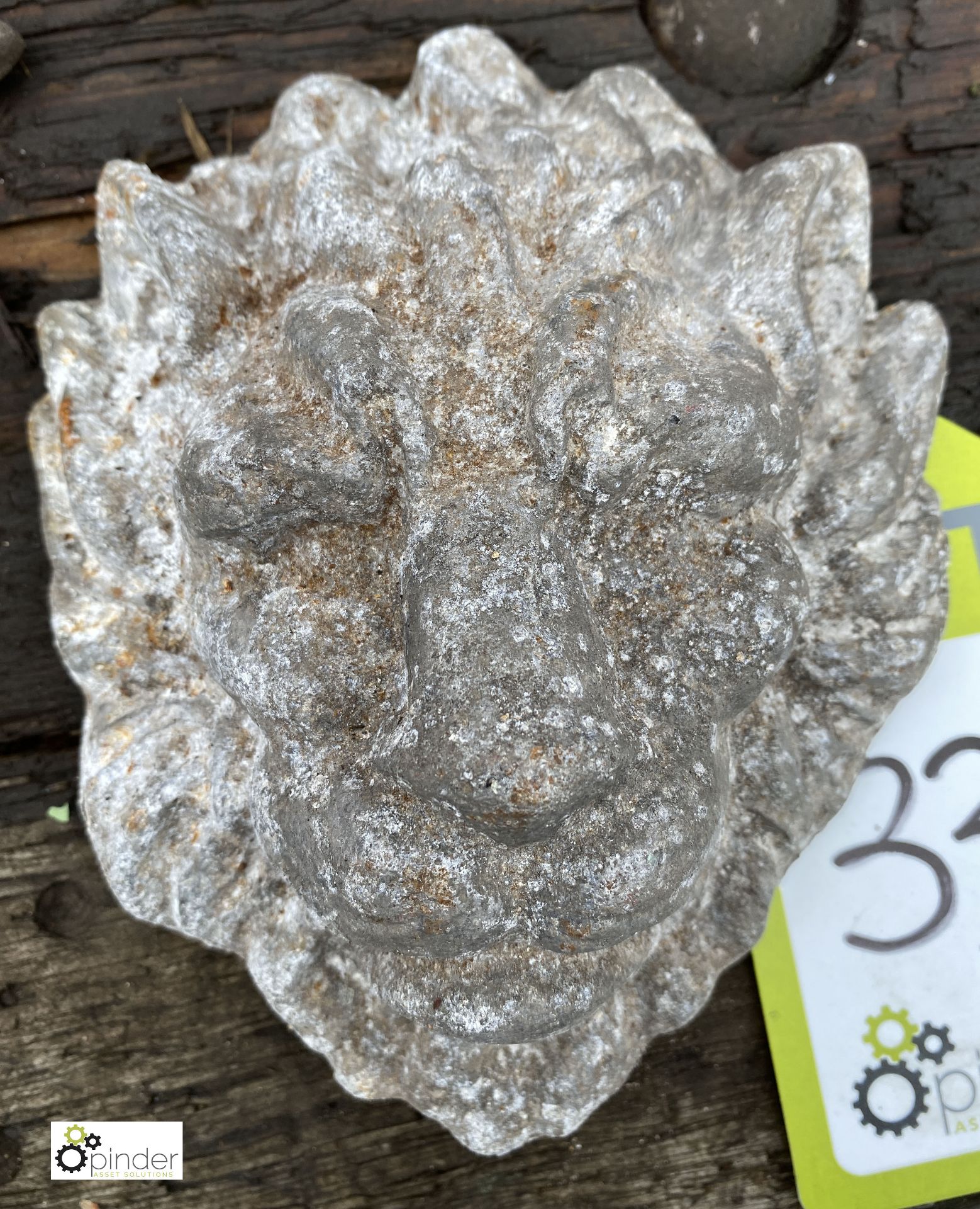 Aluminium Plaque depicting lion’s head, 160mm x 130mm (LOCATION: Sussex Street, Sheffield)