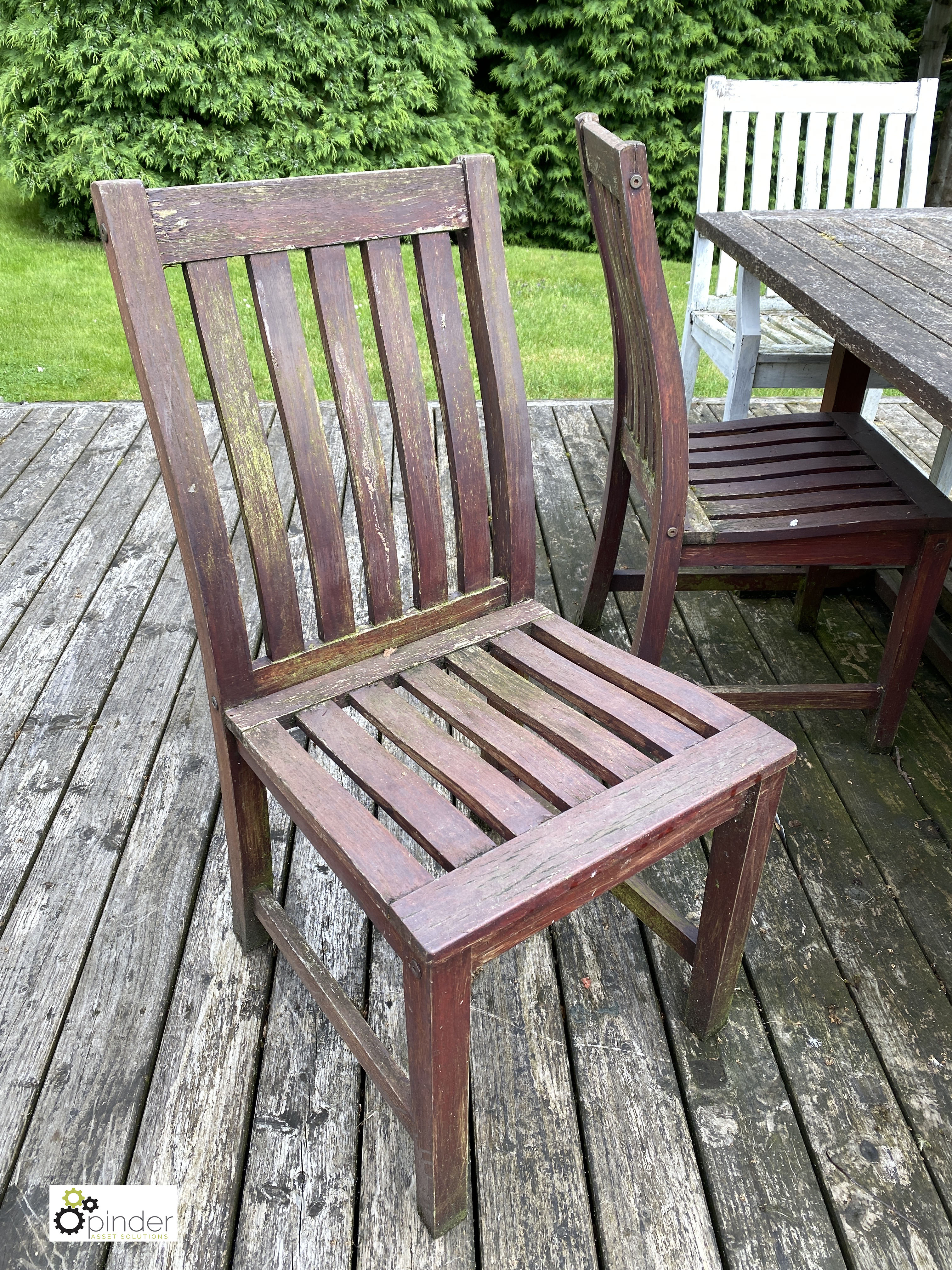 Teak Patio Dining Table, 1905mm x 875mm, with 4 chairs and 2 armchairs (LOCATION: Todwick, - Image 5 of 5