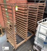 Steel fabricated 42-tray mobile Rack, full size 1665mm x 710mm x 1600mm high, tray size 500mm x