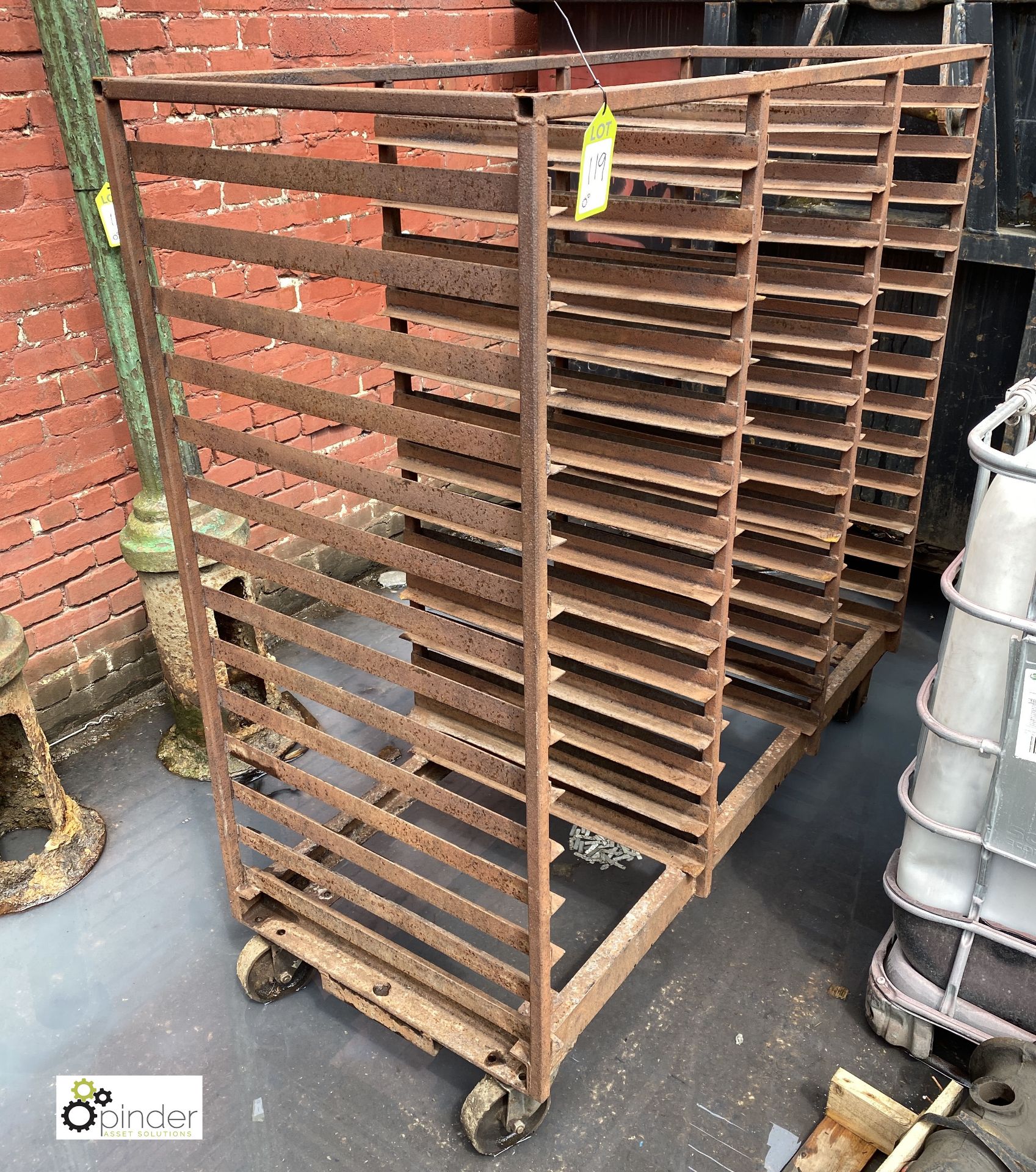 Steel fabricated 42-tray mobile Rack, full size 1665mm x 710mm x 1600mm high, tray size 500mm x - Image 2 of 3