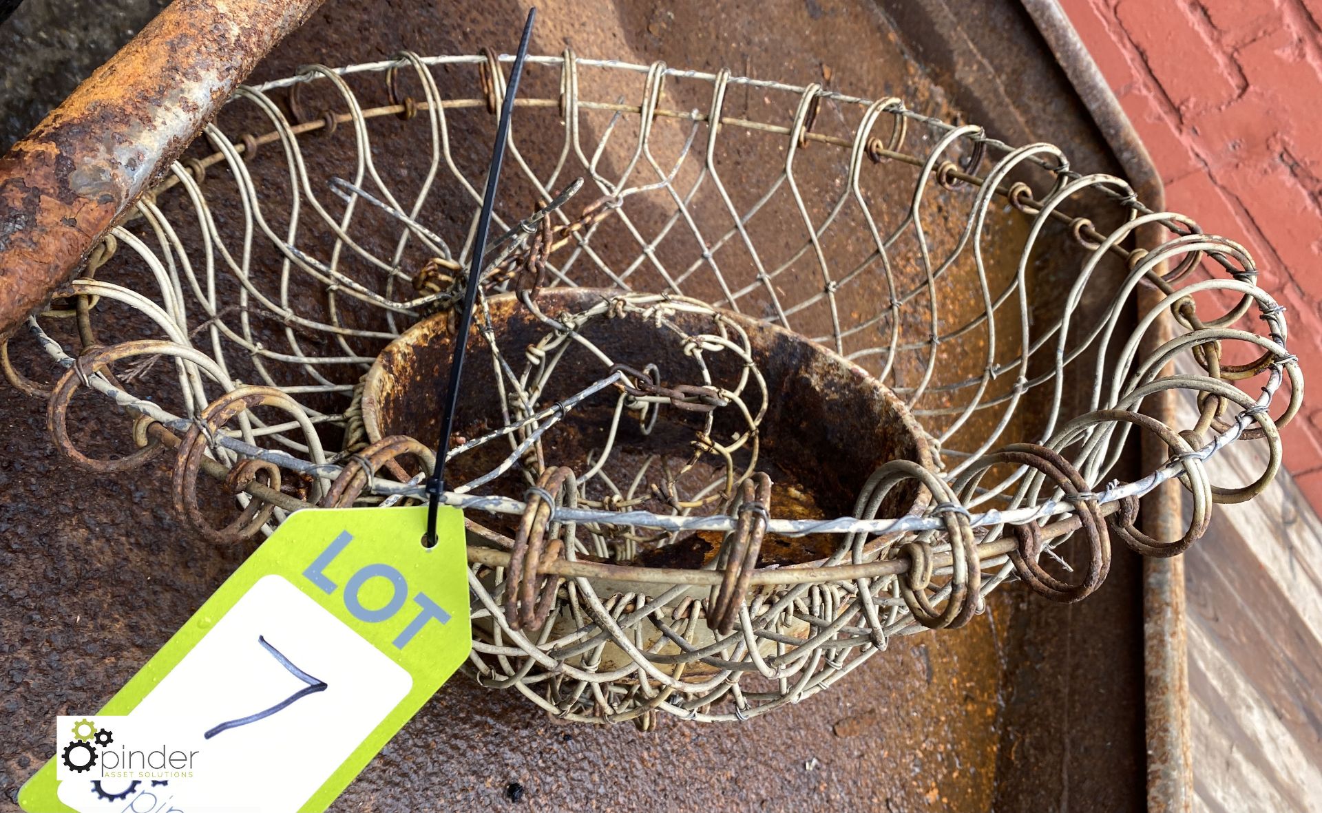 Wire Hanging Basket, 550mm diameter max (LOCATION: Sussex Street, Sheffield)