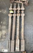 4 cast iron Railing Posts, 1050mm tall, by W Walton (LOCATION: Sussex Street, Sheffield)