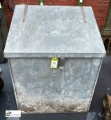 Galvanised hinged sloped top Cabinet, 950mm x 620mm x 1250mm max high (LOCATION: Sussex Street,