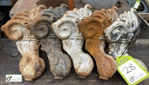 5 cast iron Decorative Feet (LOCATION: Sussex Street, Sheffield)
