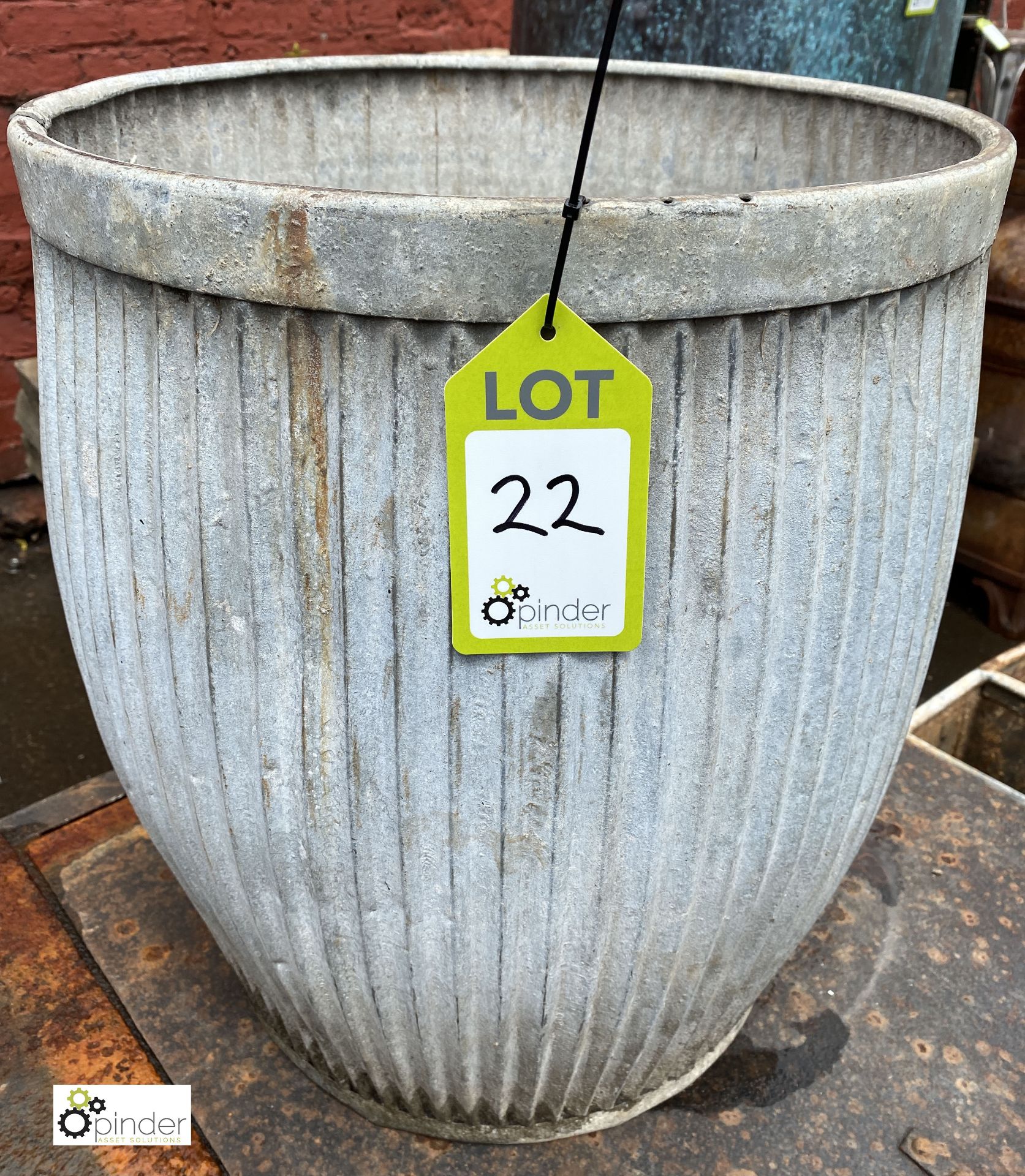 Galvanised Dolly Tub, 440mm diameter x 520mm tall (LOCATION: Sussex Street, Sheffield)