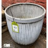 Galvanised Dolly Tub, 440mm diameter x 500mm tall (LOCATION: Sussex Street, Sheffield)