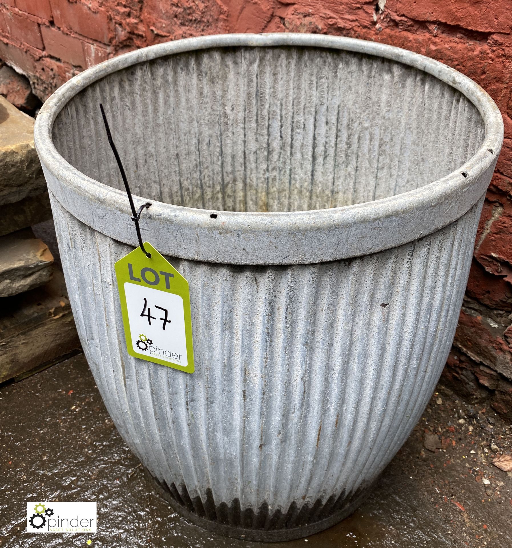 Galvanised Dolly Tub, 440mm diameter x 500mm tall (LOCATION: Sussex Street, Sheffield)