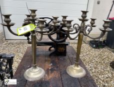 Pair silver plate on brass Candelabras, 510mm tall (LOCATION: Todwick, Sheffield)