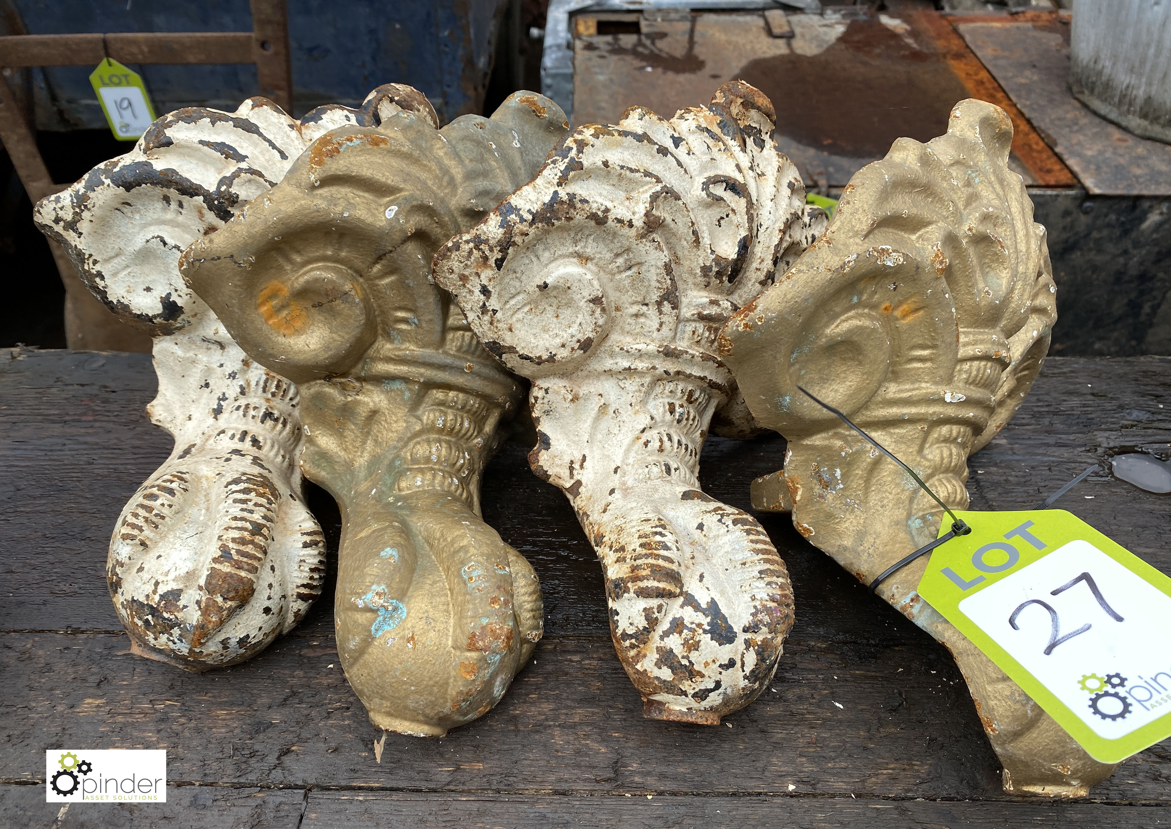 4 cast iron Decorative Feet (LOCATION: Sussex Street, Sheffield)