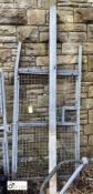 Pair galvanised mesh Gates, 1 = approx. 1040mm x 1800mm and 1 = approx. 1680mm x 1800mm, with 2 gate
