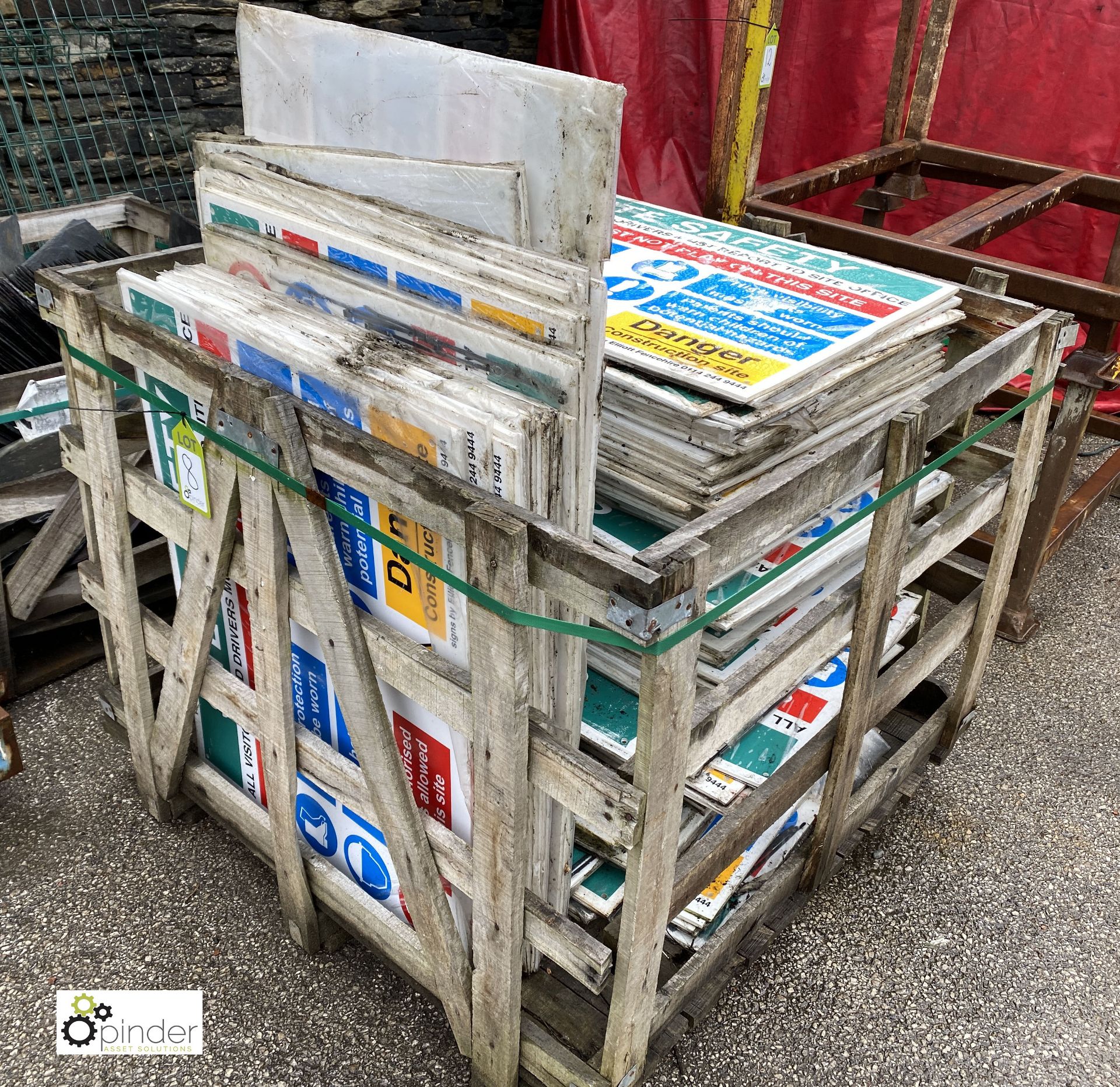 Large quantity Site Safety Signs, to stillage (LOCATION: Station Lane)