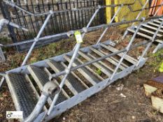 7-tread Access Stairway, approx. 2100mm x 900mm wide, with handrails (LOCATION: Woodhead Road)
