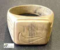 Men’s Ring, marked 18 carat, not gold