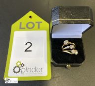 3 Gold Rings with stones, 18 carat gold plated with 2 stones, 9 carat gold with 1 stone and