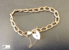 Ladies 9 carat gold Bracelet, 6in, approx. 4g