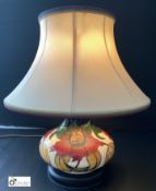 Moorcroft Anna Lily Table lamp, model L32/8, designed by Nicola Slaney, includes matching shade