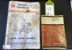 2 original Handbooks comprising JCB JS110.130.150LC and David Brown 885 tractor