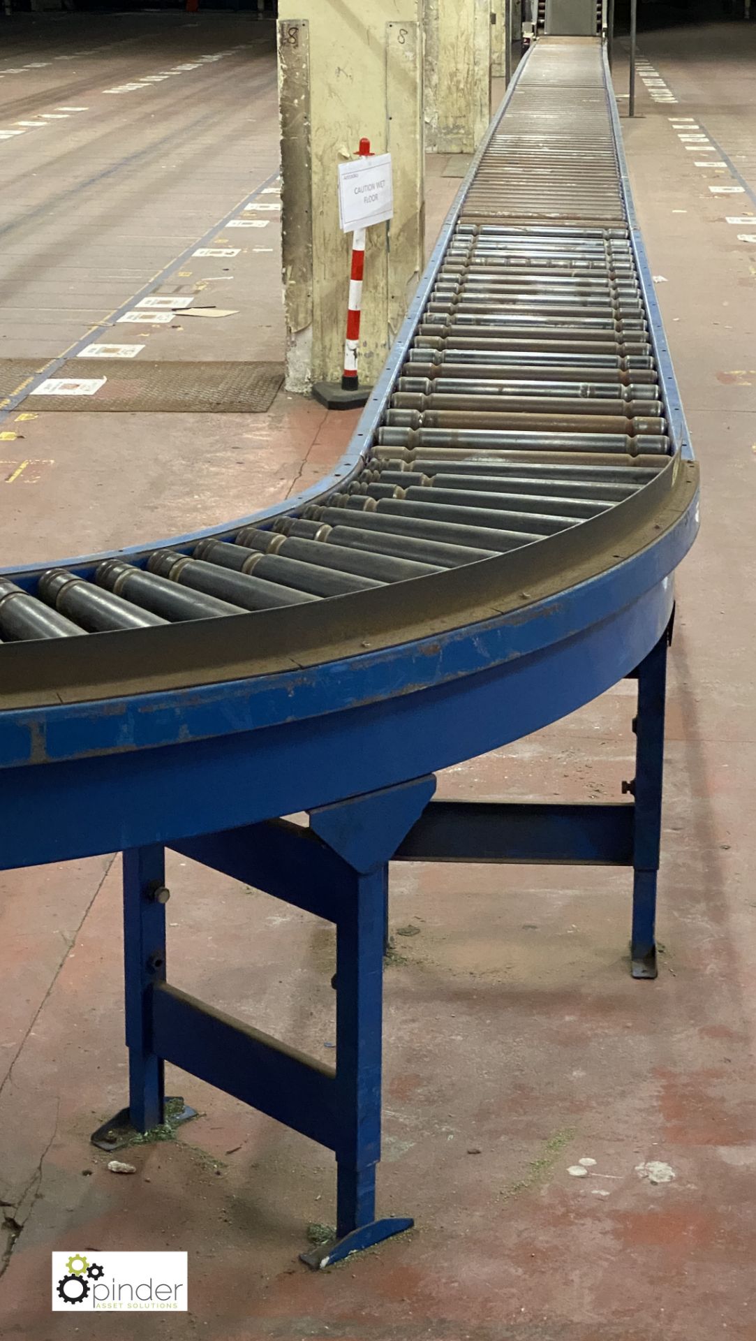 Length Roller Conveyor, with 90° curve and short length, 15m long, 90° curve, 2m long, 450mm - Image 5 of 6