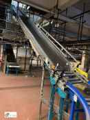 Powered inclined Belt Conveyor from first floor to ground floor, 9.4m long, 5.5m height, 300mm