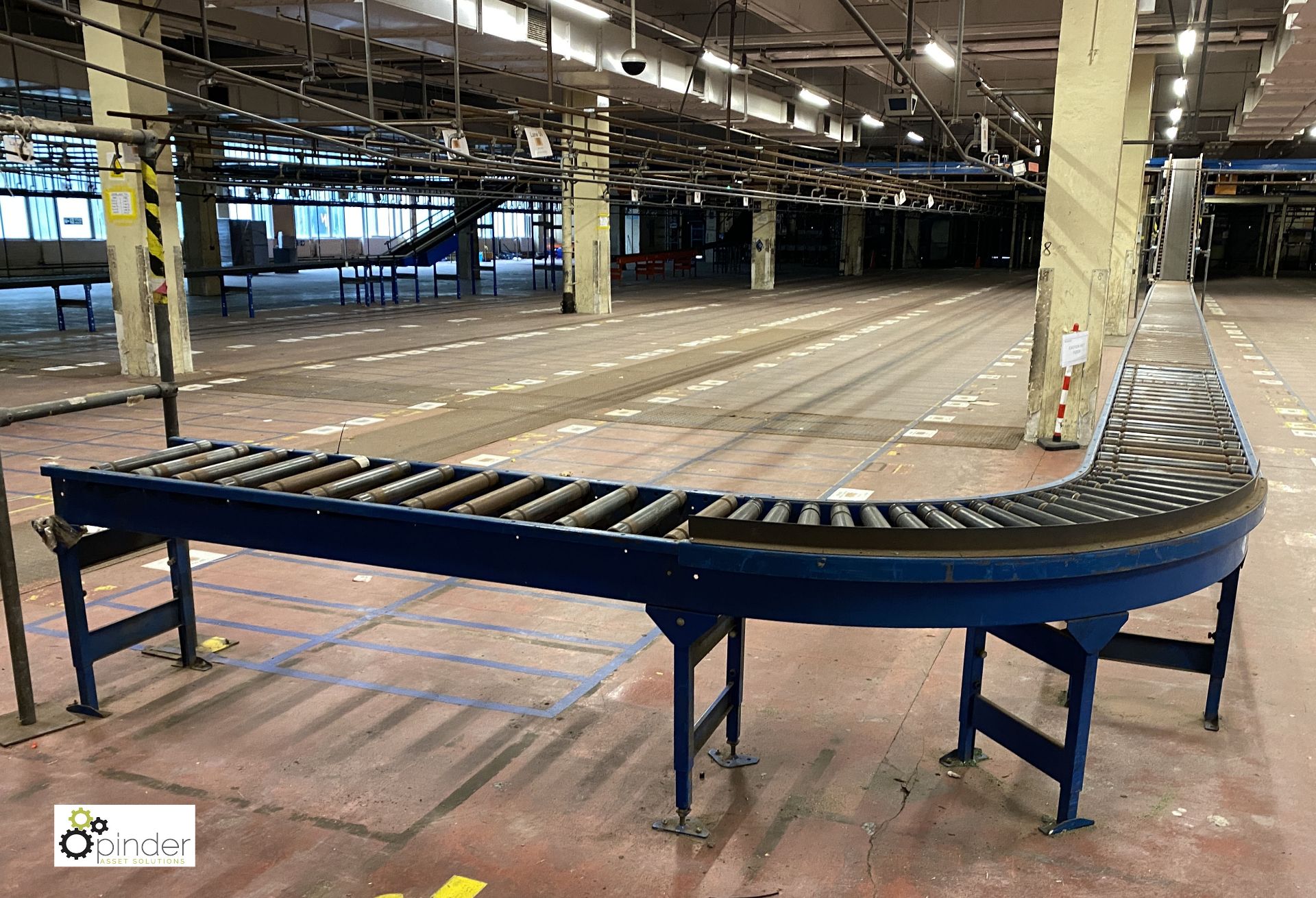 Length Roller Conveyor, with 90° curve and short length, 15m long, 90° curve, 2m long, 450mm - Image 6 of 6