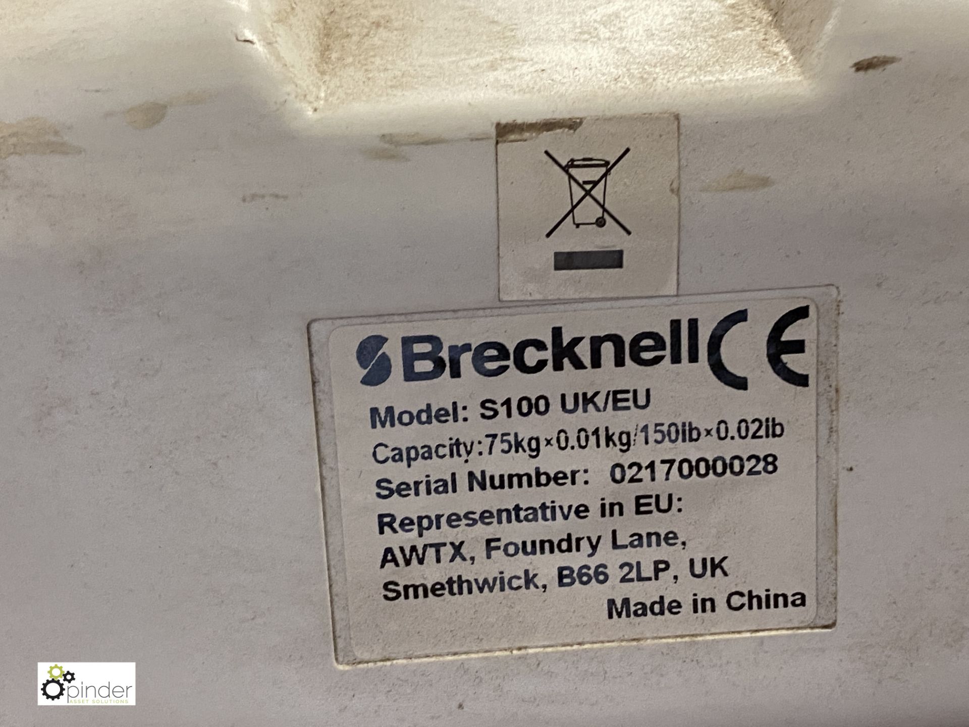 Brecknell S100 Platform Scales, 75kg x 0.01kg (on ground floor) - Image 2 of 2