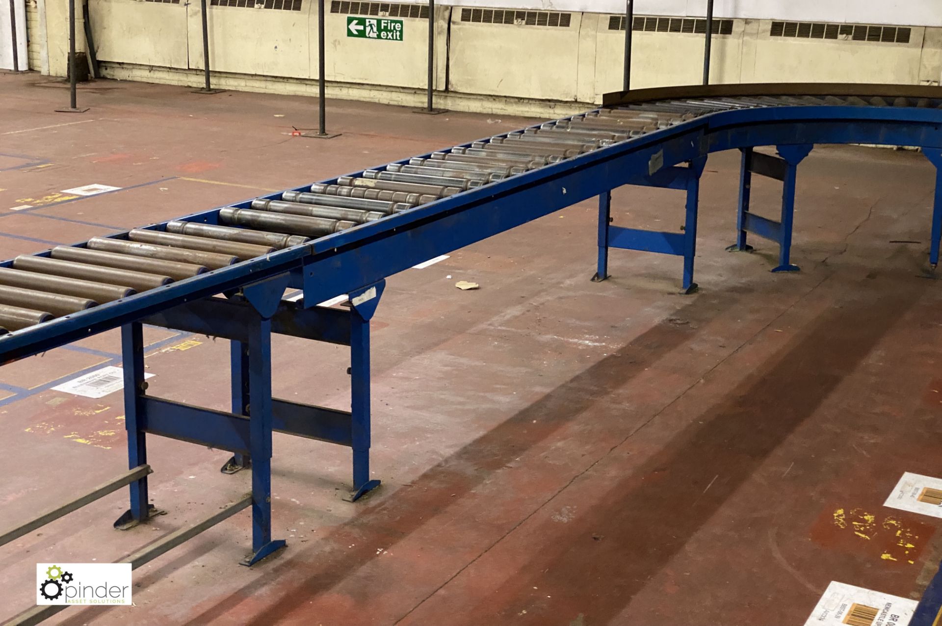 Length Roller Conveyor, with 90° curve and short length, 15m long, 90° curve, 2m long, 450mm - Image 3 of 6