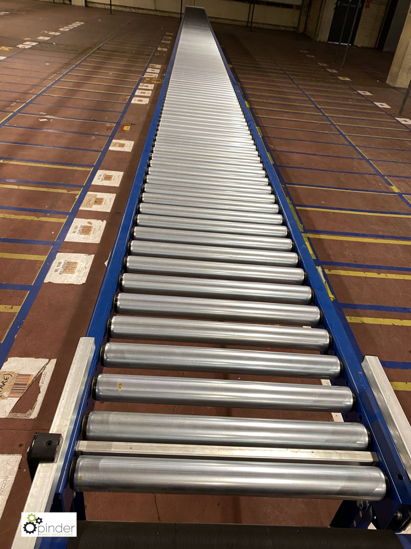 Length Roller Conveyor, 15m long, 500mm roller width, recently installed (on ground floor) - Image 3 of 5