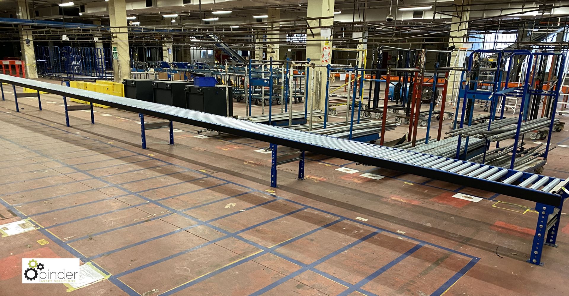 Length Roller Conveyor, 15m long, 500mm roller width, recently installed (on ground floor) - Image 4 of 5