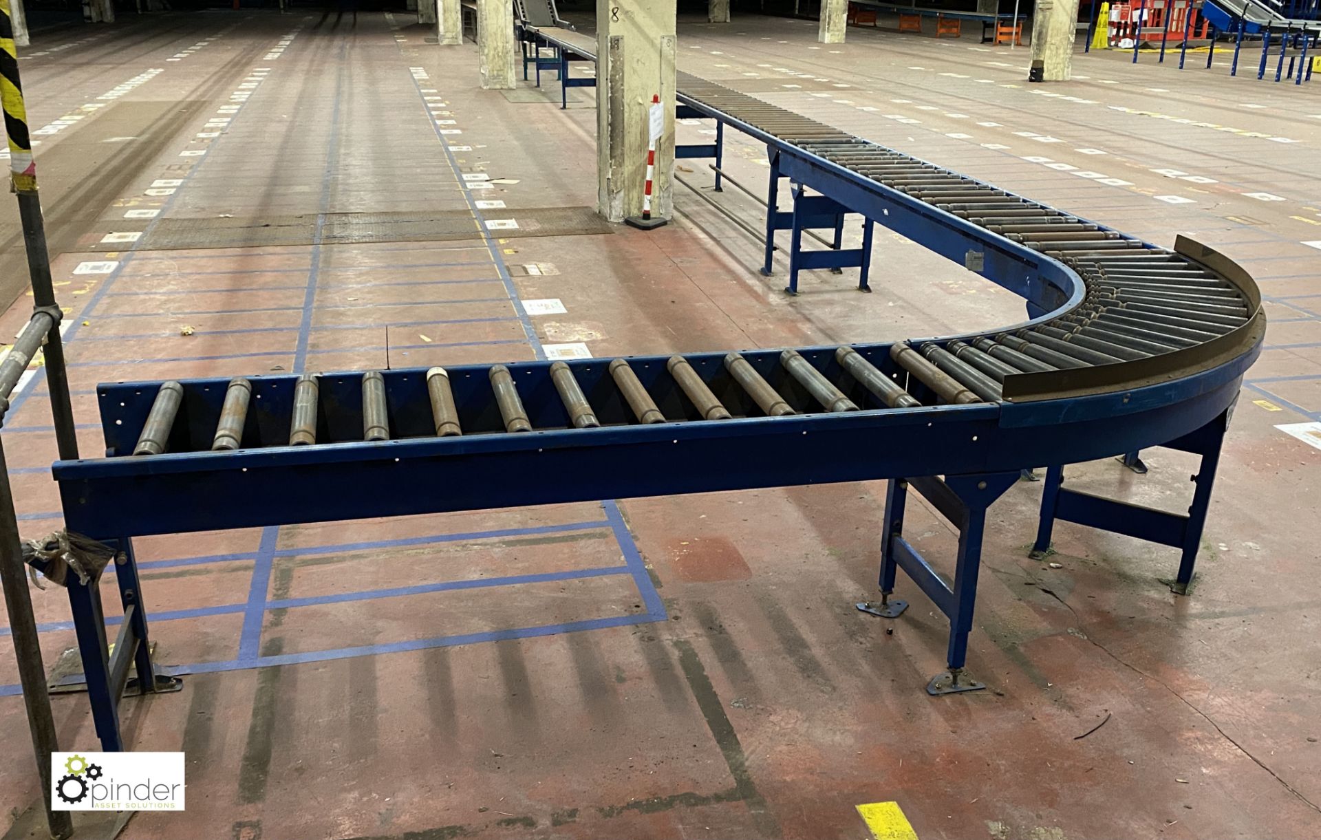 Length Roller Conveyor, with 90° curve and short length, 15m long, 90° curve, 2m long, 450mm - Image 4 of 6