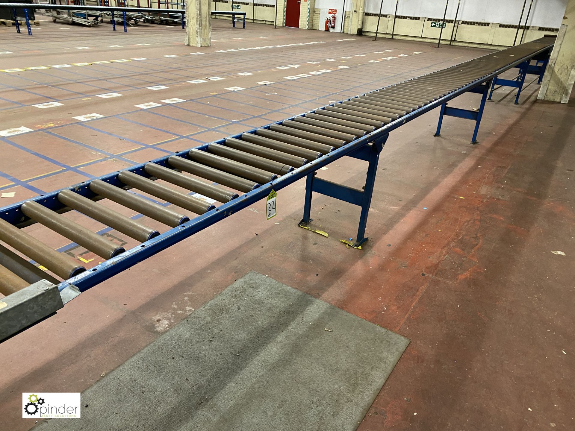 Length Roller Conveyor, with 90° curve and short length, 15m long, 90° curve, 2m long, 450mm - Image 2 of 6