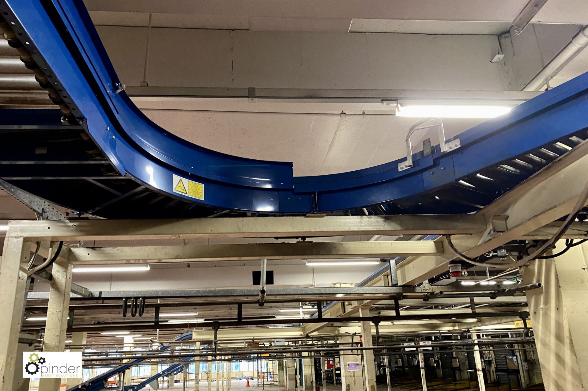 Curved and inclined powered Conveyor, 600mm roller width, curved, 5.7m length, curved section 9m - Image 3 of 11