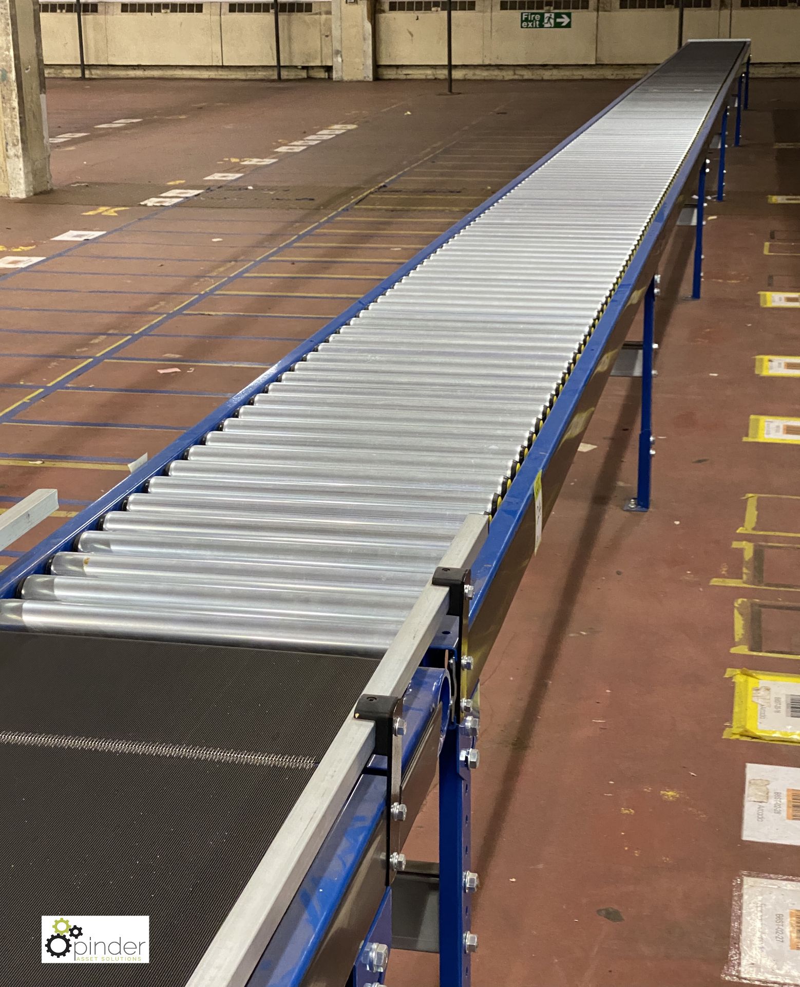 Length Roller Conveyor, 15m long, 500mm roller width, recently installed (on ground floor) - Image 4 of 5