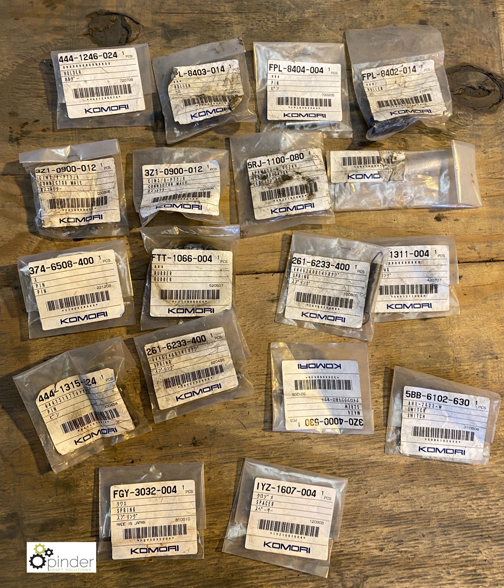 Large quantity of unused Komori spare parts inc. valves, bolts, wheels, springs, nipples, - Image 22 of 26