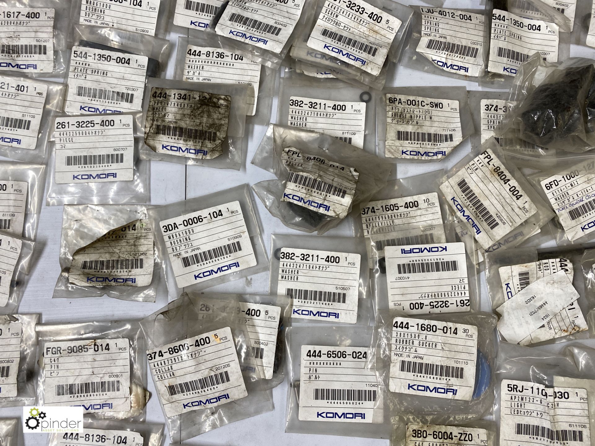 Large quantity of unused Komori spare parts inc. pins, knobs, washers, feeder tape, brackets, - Image 8 of 18