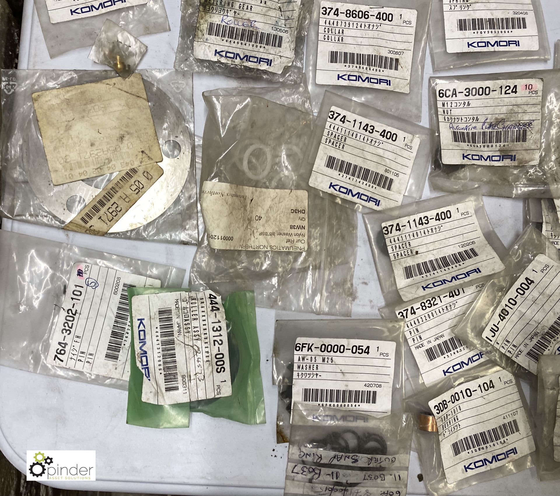 Large quantity of unused Komori spare parts inc. pins, knobs, washers, feeder tape, brackets, - Image 16 of 18