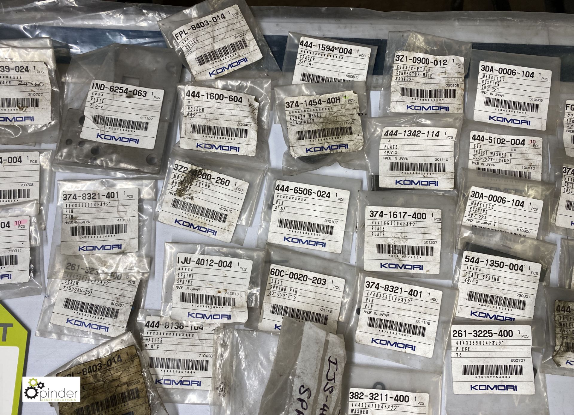 Large quantity of unused Komori spare parts inc. pins, knobs, washers, feeder tape, brackets, - Image 12 of 18