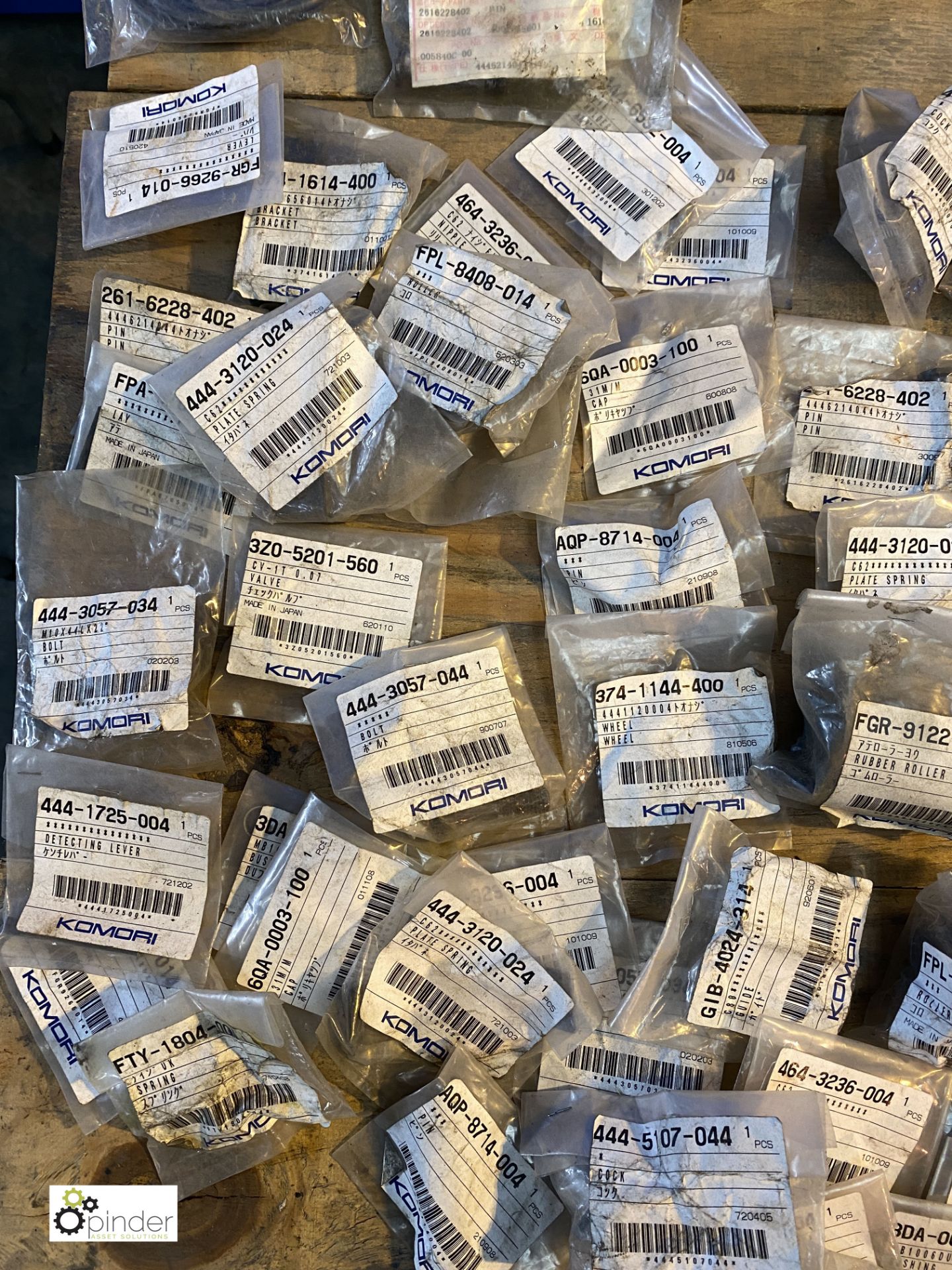 Large quantity of unused Komori spare parts inc. valves, bolts, wheels, springs, nipples, - Image 2 of 26