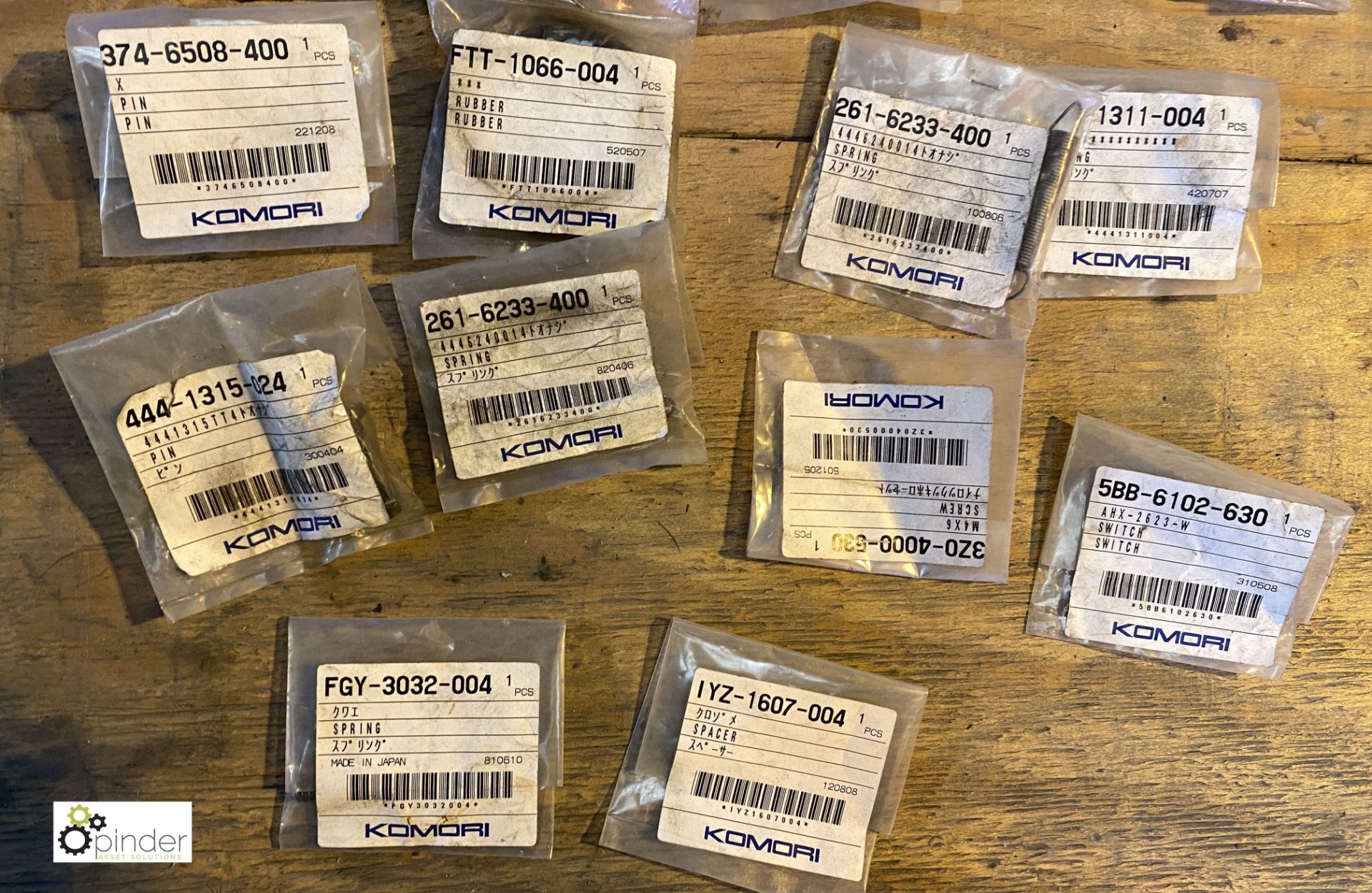 Large quantity of unused Komori spare parts inc. valves, bolts, wheels, springs, nipples, - Image 25 of 26