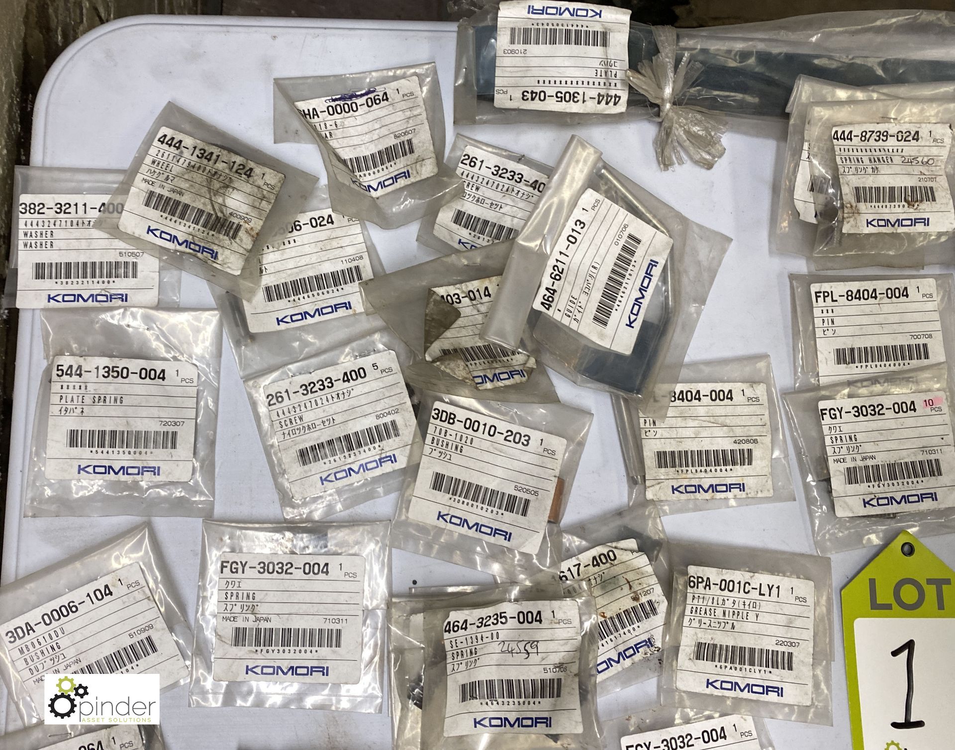 Large quantity of unused Komori spare parts inc. pins, knobs, washers, feeder tape, brackets, - Image 18 of 18