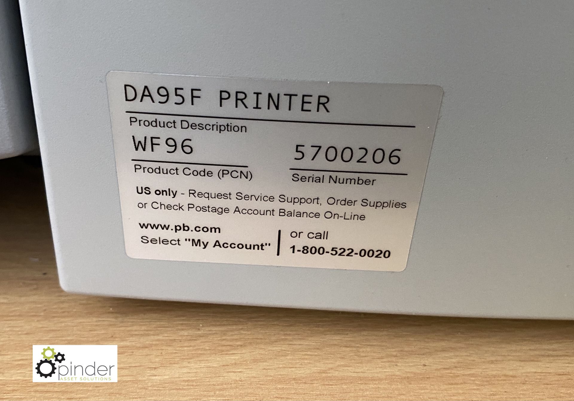 Pitney Bowes DA95F Envelope Printer, 240volts, serial number 5900206 - Image 6 of 6