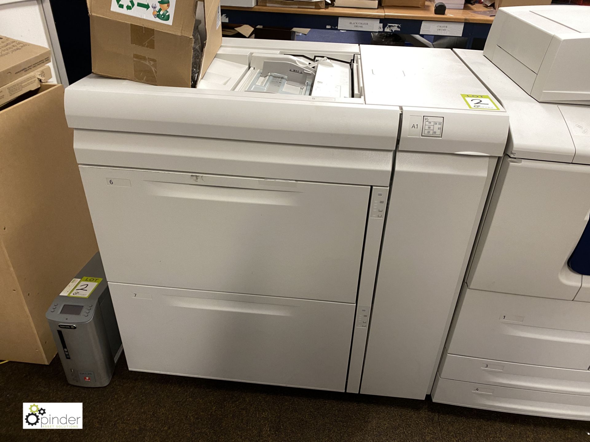 Xerox D110 Mono Digital Press comprising EX125 Fiery RIP, JCF-1 double tray oversized high - Image 4 of 12