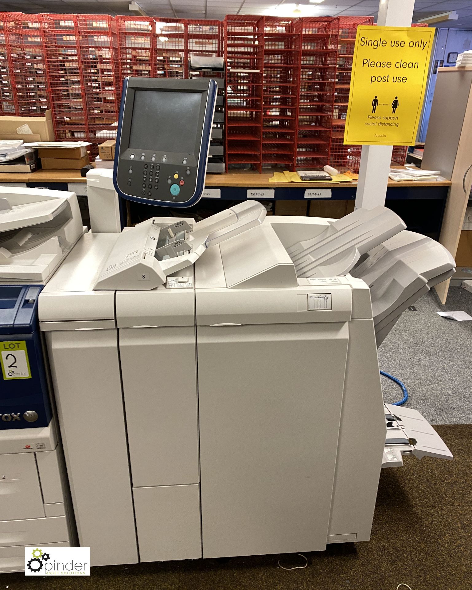 Xerox D110 Mono Digital Press comprising EX125 Fiery RIP, JCF-1 double tray oversized high - Image 10 of 12