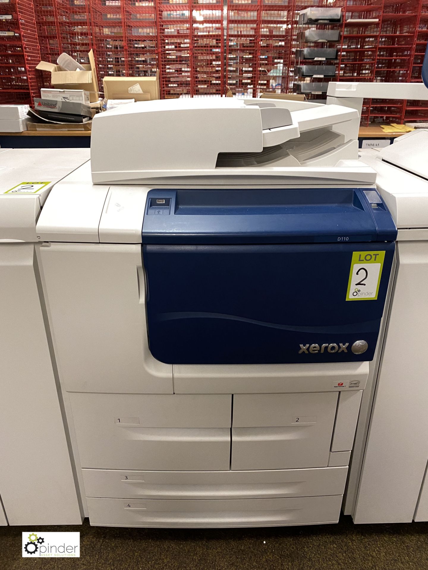 Xerox D110 Mono Digital Press comprising EX125 Fiery RIP, JCF-1 double tray oversized high - Image 7 of 12