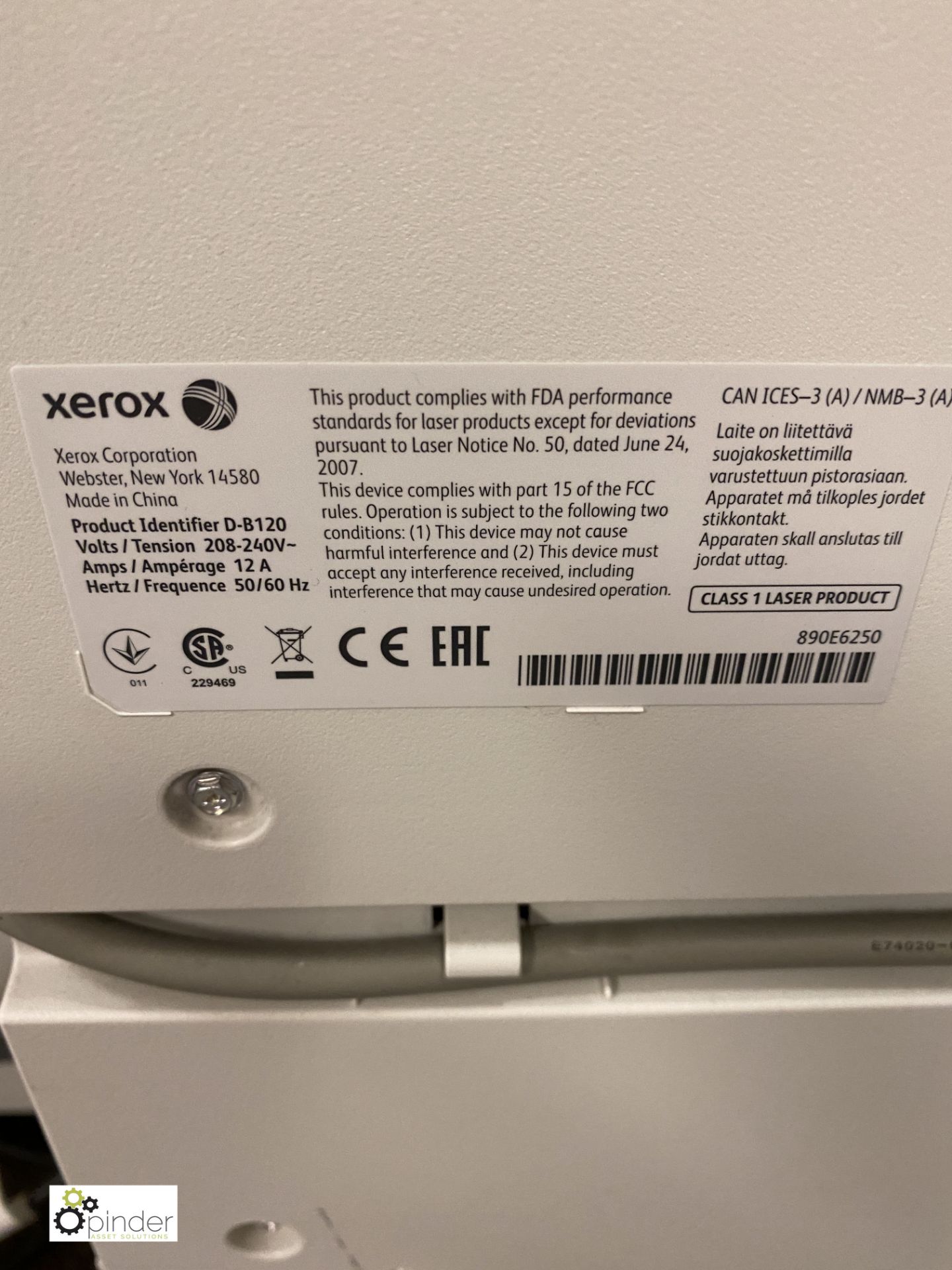 Xerox D110 Mono Digital Press comprising EX125 Fiery RIP, JCF-1 double tray oversized high - Image 9 of 12