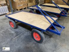 Flat bed Trolley, 1500mm x 750mm, with pneumatic tyres